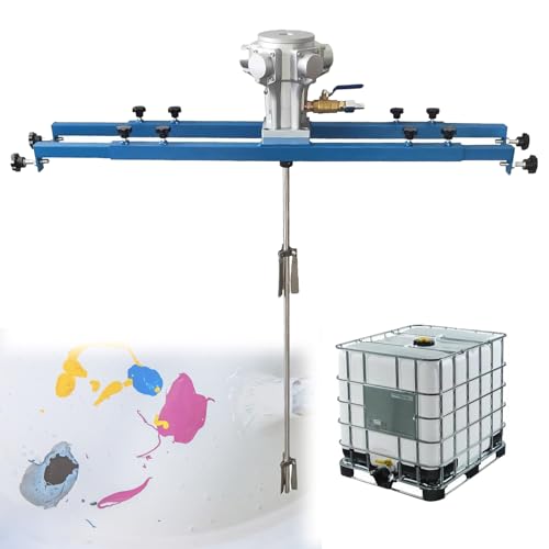 Folding Blade Tank Mixer,Pneumatic Paint Mixer,Commercial 264 Gallon Paint Mixing System,0-1300 RPM Adjustable Speed,960mm Shaft & 250mm Impeller,Industrial Pneumatic Agitator for IBC Tanks (1)