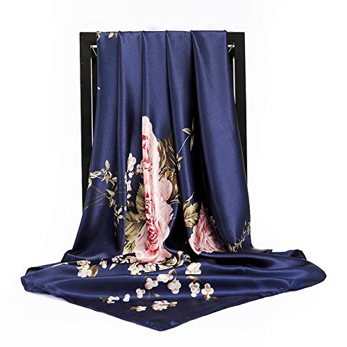 Châle Foulards en Soie Femmes Foulard Carré Dames Châle Wrap Silencieux Paréo Bandana Femme Mousseline de Soie Hijab Poncho Écharpes en Laine Écharpe Écharpe (13 90X90cm)