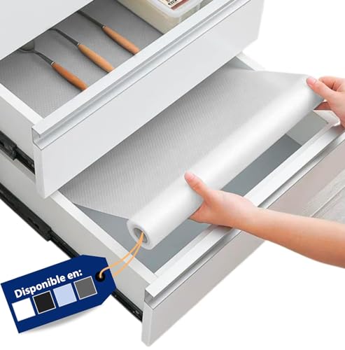Linda's Essentials Tapis Fond de Tiroir - Rouleau Antiderapant pour Tiroir de Cuisine - Protection pour Frigo, Placard, Meuble et Interieur - 60 x 500 cm