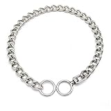 養楽堂 犬 首輪 チェーンカラー 訓練 中大型犬用 ベーシック引っ張り防止 首輪 耐久性に優れ 結び目を防ぐ 360度 チョークチェーン鎖 (3.5mm*55cm)