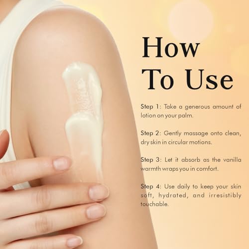 Image of The Love Co Warm Vanilla Body Lotion for Women 250ml | Floral Fragrance | Deep Moisturizing, Non-Sticky Formula | Luxury Body Care Gift