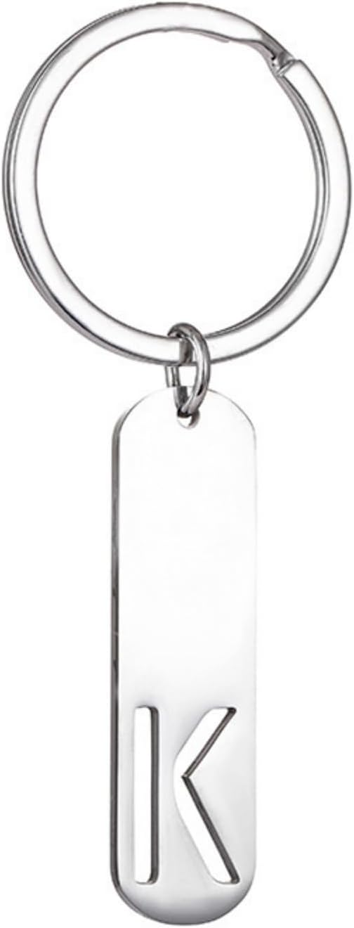 Vertical Bar Initial Keychain for Women Men,Alphabet Letter Keychains Accessories Gifts For Car,Backpacks,Bag