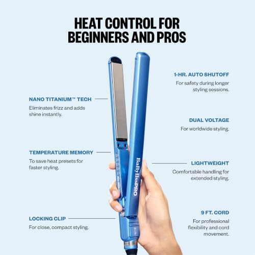 Image of BabylissPRO Nano Titanium Digital Ultra-Thin Hair Straightener