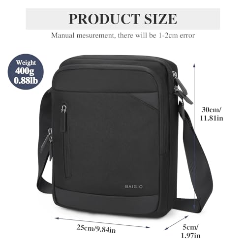 BAIGIO Small Messenger Bag for Men Shoulder Bag Crossbody Man Purse for Men Mini Ipad Bag Satchel Sling Bag Casual Business3