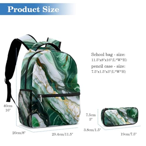 Sac à dos avec trousse à crayons ensemble de cartables enfants ados marbre
