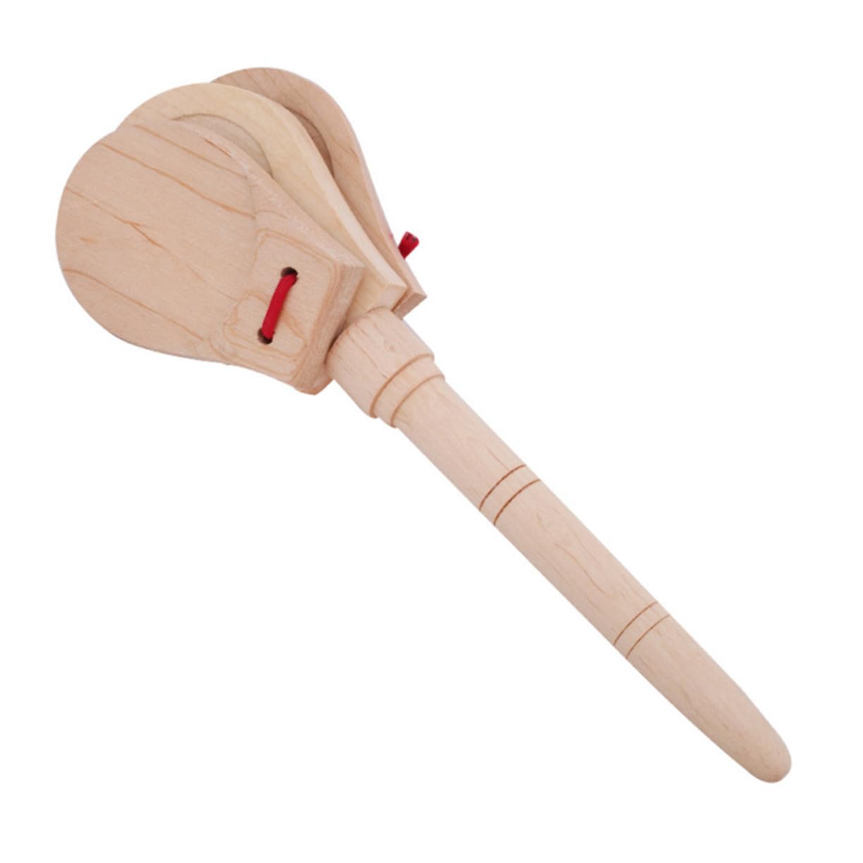 KONTONTY 1pc Wooden Castanets for Early Educational Musical Instrument with Handle for Developing Hearing and Creativity Present for Preschoolers