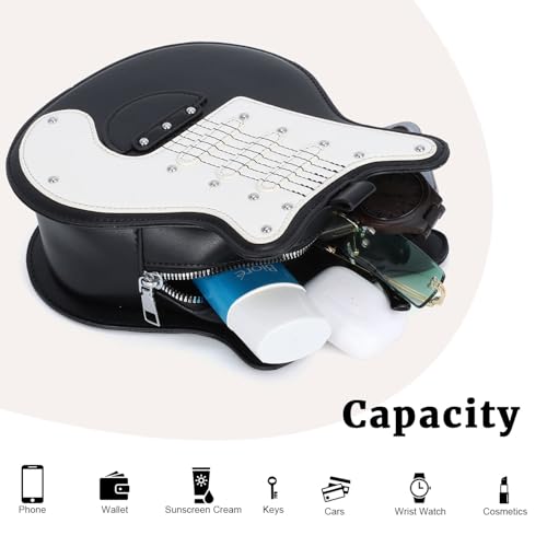Bolso bandolera con forma de guitarra para mujer miniatura 5