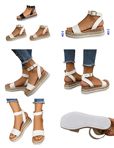 Women's Espadrilles Flatform Sandals Topic Open Toe Buckles Ankle Strap Studded Summer Lightweight Comfy Casual Wedges2