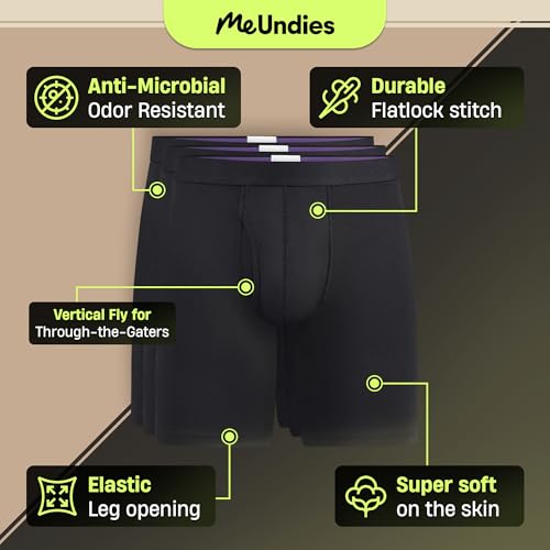 MeUndies – Men’s Long Boxer Briefs with Fly – 9” Inseam with Breathable and Comfortable Tencel UltraModal Fabric – 3 Pack2