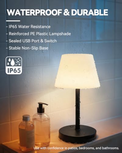 Image of SAIWEYA Outdoor Waterproof Shower Lamp, 5200mAh Rechargeable Bathroom Lamp