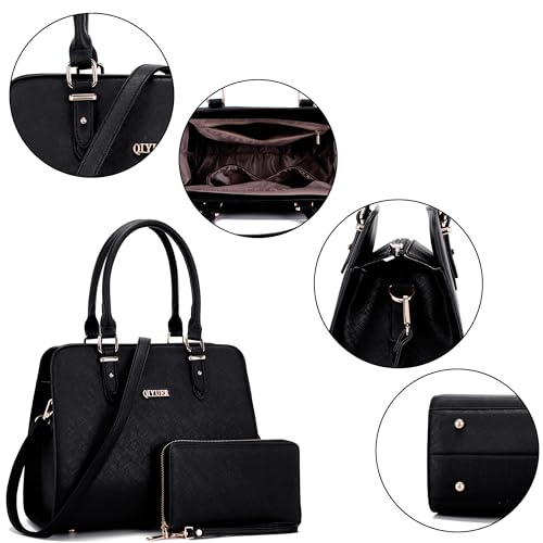Image of Qiyuer Satchel Purses For Women Handbag And Wallet Set Tote Bag | Premium Vegan Leather,Matching Wallet,RFID Blocking,Work,Casual