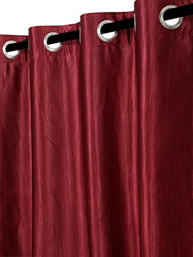 Image of Home Sizzler Long Crush 2 Piece Maroon Door Curtain, 7 feet