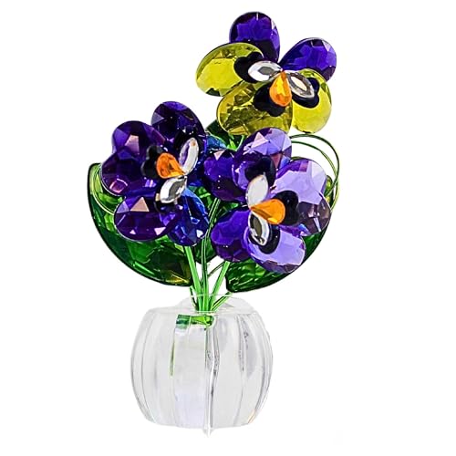 Ganz 4 Inches Pansy Posy Pot Acrylic Multicolored