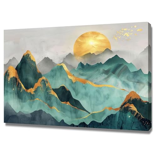Impression sur toile paysage de montagne abstrait grand format encadré
