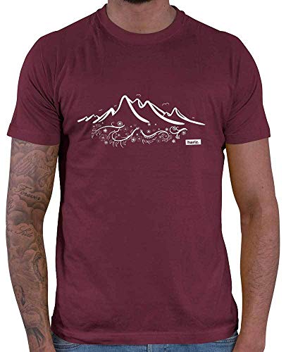 HARIZ T-shirt da uomo con pettine di montagna