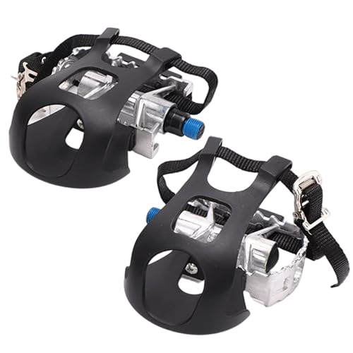Pedales de Bicicleta con jaulas de pies 1 par 9/16 Pulgadas Correas de Pedal de Bicicleta Ajustables sin Deslizamiento para el Gimnasio en casa al Aire Libre