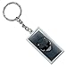 Power Rangers Black Ranger Helmet Rectangle Keychain in Chrome Plated Metal