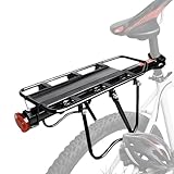 Adjustable Length Rack: The Bike Back Rack features a telescopic design that allows for adjustable length, ensuring compatibility with various bike sizes and providing flexible storage options for large items during outdoor adventures or daily commutes