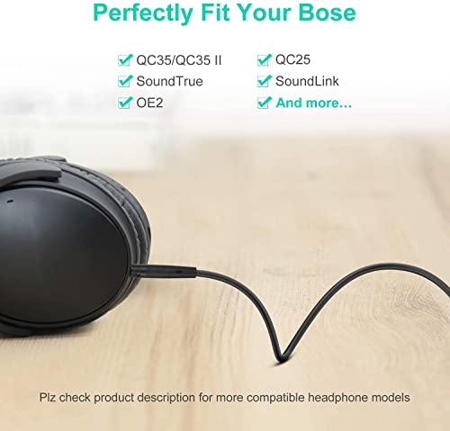 Mr Rex 2,5mm auf 3,5mm Kopfhörer Kabel Ersatzkabel Kompatibel für Bose 700 QC45 QC35 QC25; JBL LIVE 650BTNC 660NC 460NC E45BT E55BT E65BTNC; AKG Y55 Y45BT (1,5 meters)