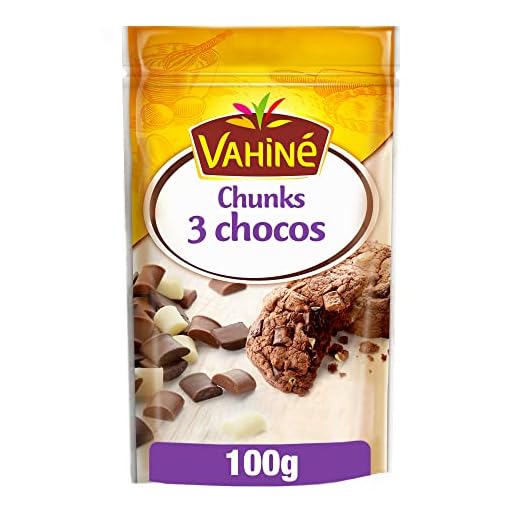 Vahine Pâtisserie Pépites Chunks 3 Chocolat, Pour Gâteaux, Cookies et Desserts, 100g