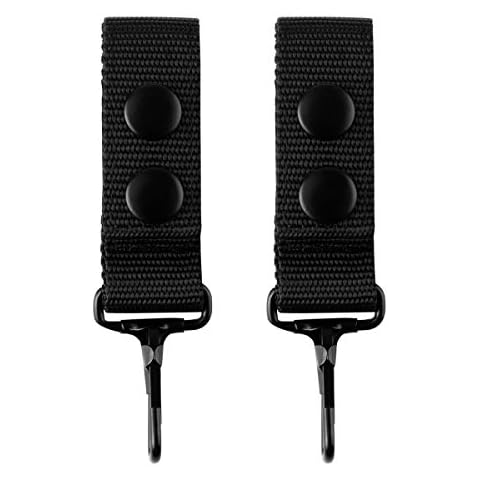 2 Pack Black Nylon Belt Keeper, Belt Keeper with Key Holder Cover