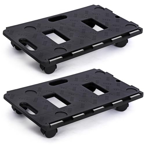 2 Pack Dolly Cart Multipurpose Furniture Mover with 5 Wheels Moving Supplies 220lbs Weight Capacity Each Movers Dollies
