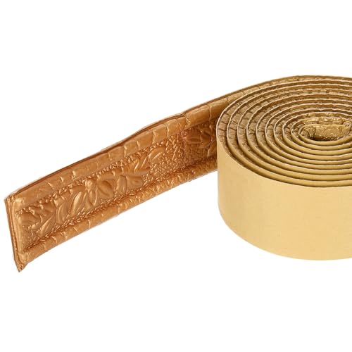 QUARKZMAN 2 Piezas de Molduras de Espuma Autoadhesivas, Borde de Papel Pintado Flexible de 1.6 pulgadas x 7.54 pies, Líneas de Borde de Pared 3D de Espuma para Decoración del Hogar, Cobre