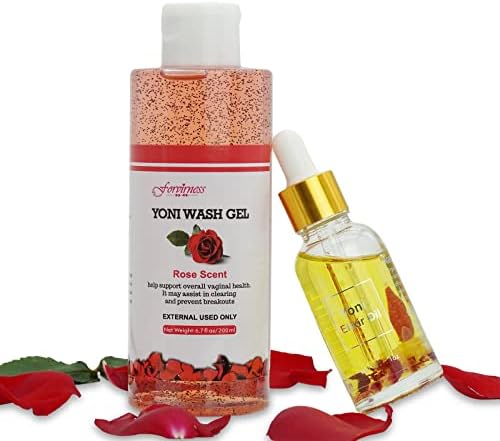 Feminine Wash, Natural Yoni Oil Set, Vaginal Wash with Cleaning Factor - Yoni Wash for Women PH Balance, 1 fl.oz Feminine Oil & 6.7 fl.oz Intimate Cleanser