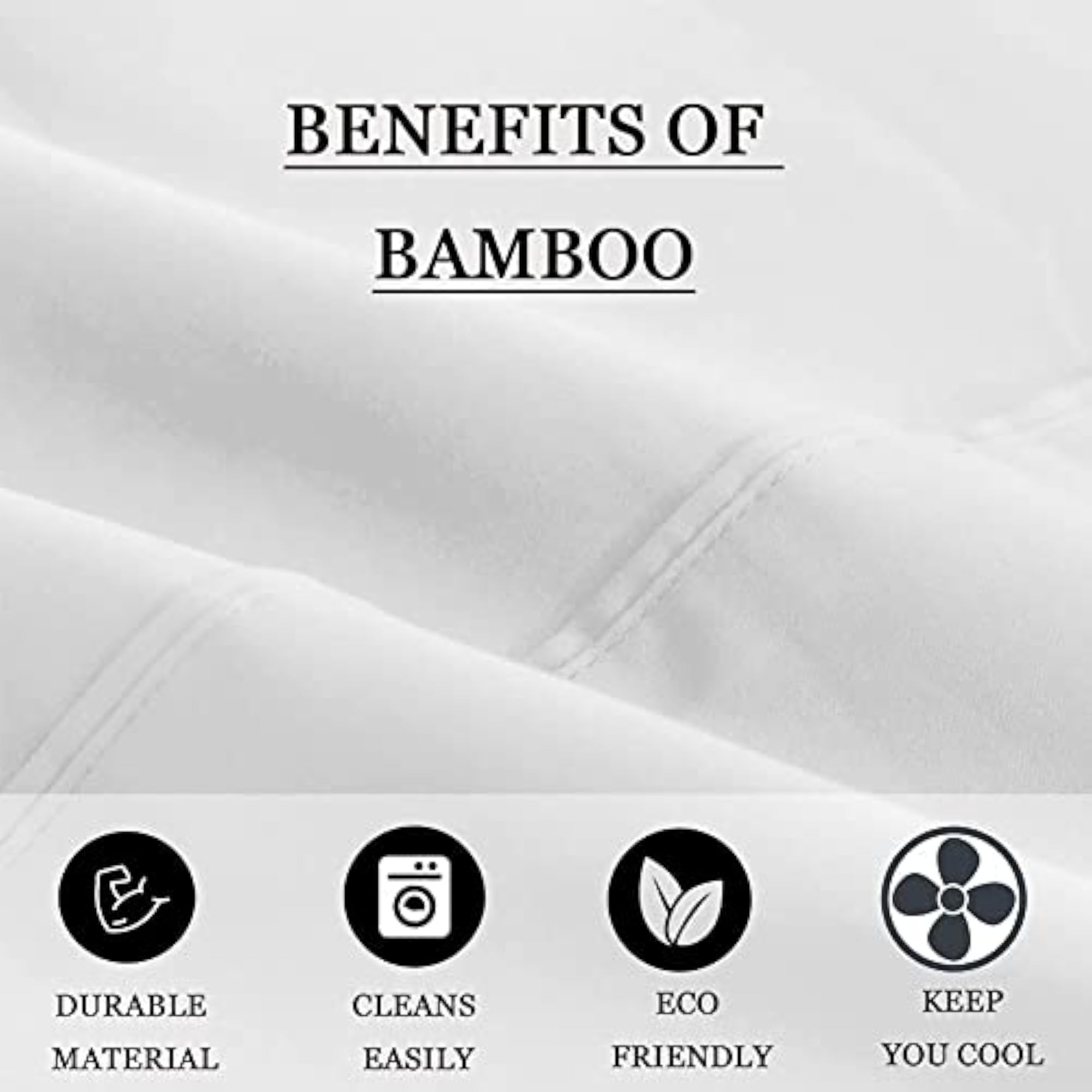 4 PC Bamboo Set- 8-inch Deep Pocket Fitted BedSheet