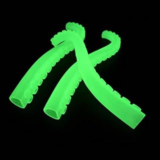 Tomaibaby 4pcs Octopus Tentacle Finger Puppets Set of 4 Green Rubber Glow in The Dark Finger Tentacle Puppets for Telling Stories Funny Toys for Kids Adult