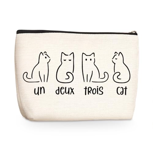 Cat Gifts for Women Funny Pun Makeup Bag Cat Lover Gifts for Women Sister Cat Owner French Teacher...