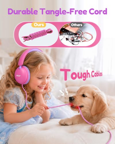 Image of Acer OHW355 Kids Headphones with Cord for School,Over Ear Wired Headphones