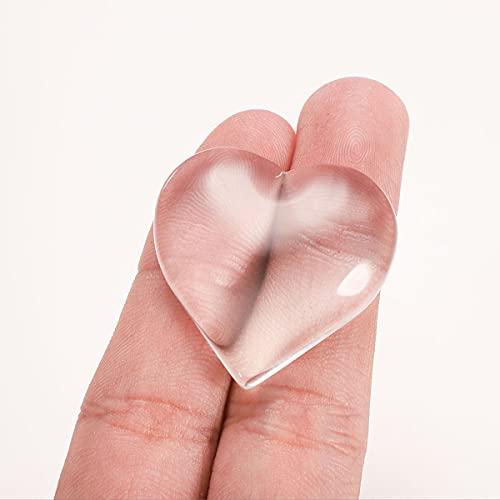 Glass Cabochons Clear Heart 25Mm For Photo Pendant Craft Jewelry Making 50 Pcs Heart Cabochon With Flat Backs Glass Dome Tiles Clear Cameo Pendants And Earrings (50 Pcs 25Mm X 25Mm) #TOP5