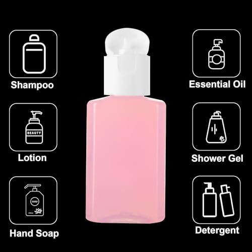CYEAH 120 Pcs Plastic Travel Bottles 1oz Mini Shampoo Bottles Small Empty Bottles Refillable Cosmetic Containers with Flip Cap Clear Portable Small Bottles for Liquid, Lotions, Toner, Body Soap4