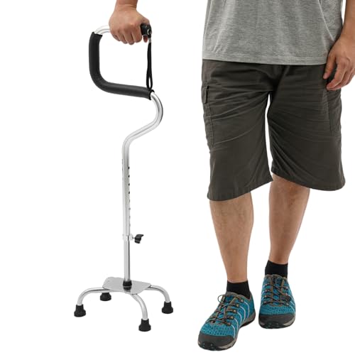 Bastón ajustable para personas mayores, bastón de caminar para mujer, 8 alturas ajustables, bastón ligero y portátil con resistente y duradero