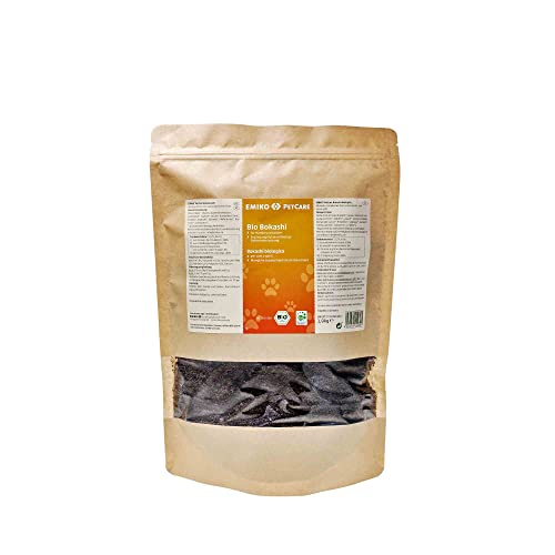EMIKO® PetCare Bio Bokashi 1kg, schrotartige Futterergänzung mit Milchsäure und wertvollen EM-Stoffwechselprodukten für Hunde und Katzen