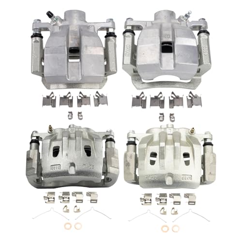 Image of TRQ Front and Rear Brake Caliper Set Zinc Coated Brackets Compatible with 2010-2012 Lexus RX350 2012-2014 RX450h