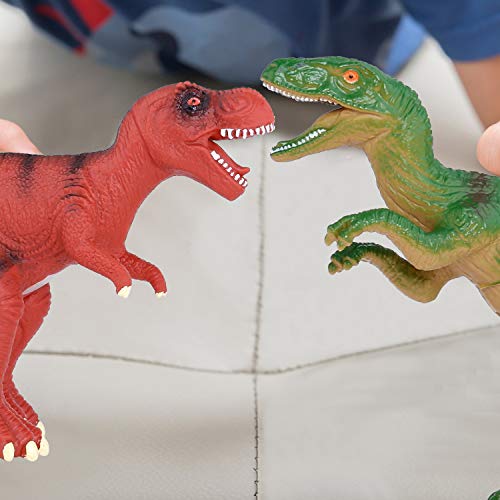 TEPSMIGO Jumbo Dinosaur Toys, 6PCS Big Dinosaur Set, Huge Soft Realistic Dinosaur Figures, Including Jurassic T-Rex Velociraptor Triceratops Stegosaurus Brachiosaurus Ankylosaurus Gift for Boys Girls