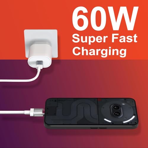 Image of AINE 45W High-Speed USB-C To C Fast Charge Cable Compatible with Nothing Phone 3A 3A Pro 2A Plus 2A CMF Phone 2 Pro CMF Buds | Original Charging Speed