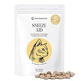 Sensipharm Sneeze Aid - Katzenschnupfen Tabletten für Katzen bei Niesen, Schnupfen & Nasenausfluss - Natürliche Kräuterformel zur Unterstützung der Atemwege & Abwehr - 90 Tabletten