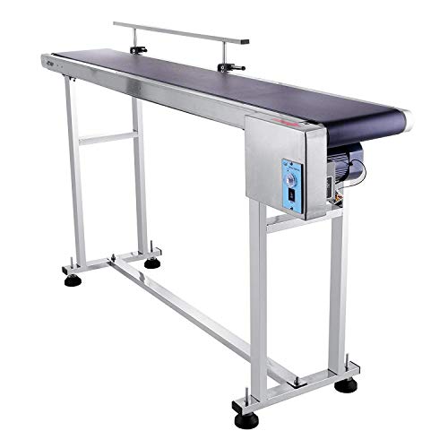 250W PVC-Band Elektrische Fördermaschine Einzelne Leitplanke 59"x 7,8" Elektrischer Laserdruck Code Förderband