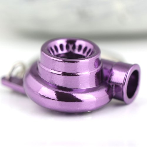 Image of maycom Creative Spinning New Turbo Turbocharger Keychain Key Chain Ring Keyring Keyfob (Anodized Purple)