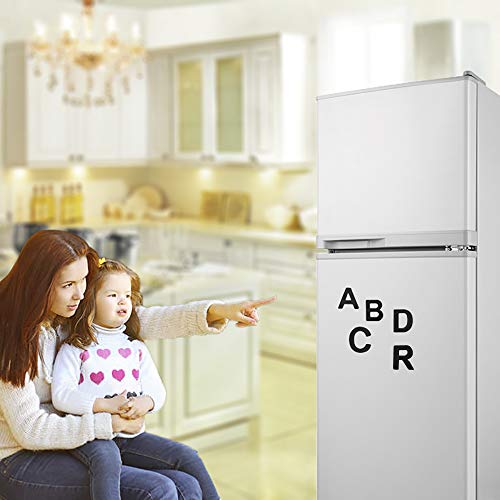 EESLL 124 magnetische Buchstaben, Alphabet-Kühlschrankmagnete, weicher Schaumstoff, magnetische Buchstaben, weißes ABC-Lernspielzeug-Set mit Aufbewahrungsbox