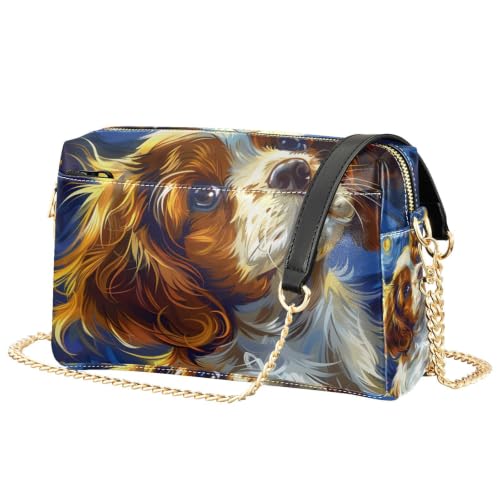Sac à bandoulière pour femme Cavalier King Charles sac à main cuir PU