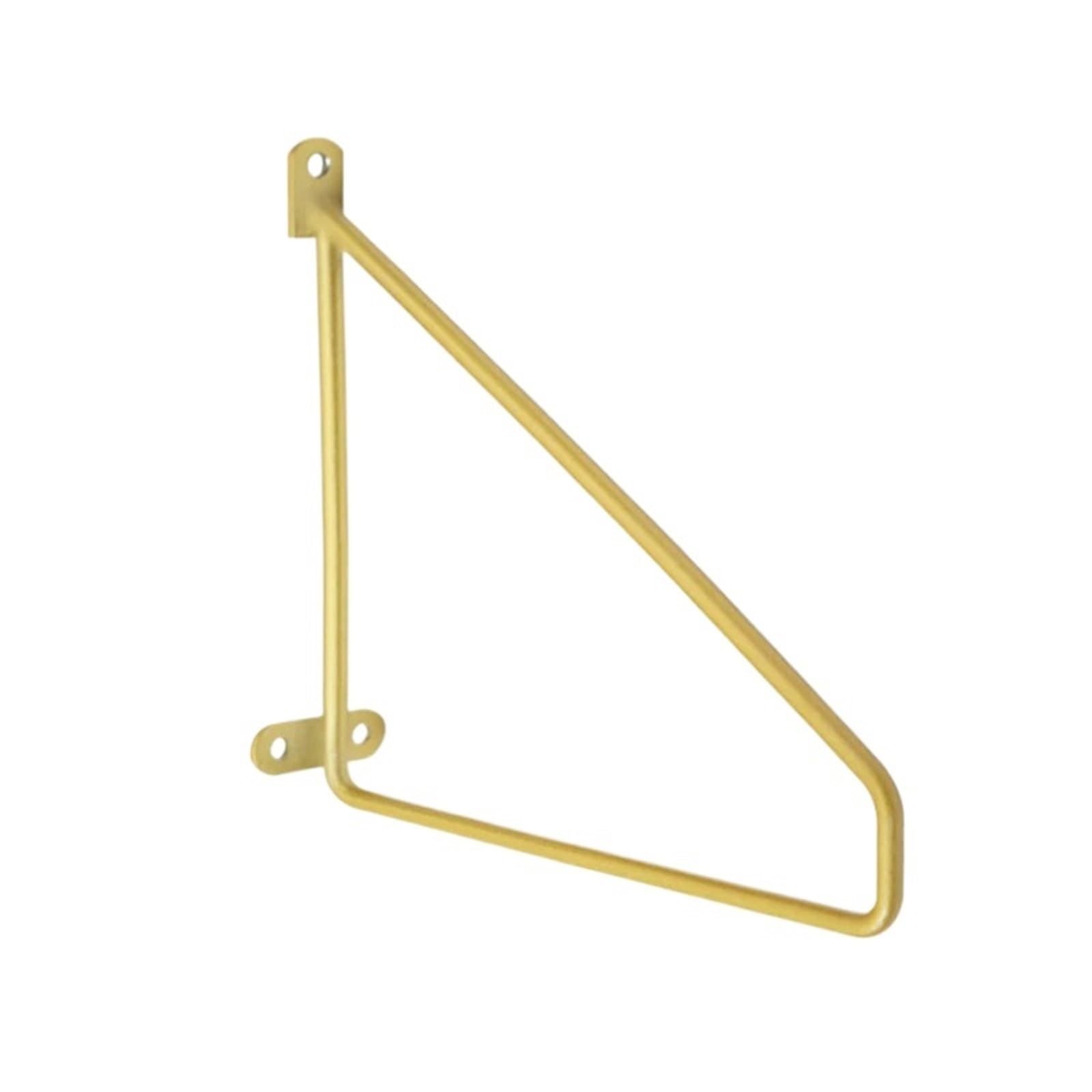 Wajjwi Gold 2Pcs Triangle Bracket Layer Plate Holder Multifunctional Wall Mounted Partition Shelf Fixed Support Hardware For Living Room(,15Cm)