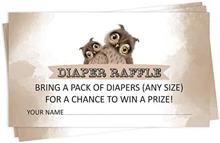 Inkdotpot 30 Owl Bird Baby Shower Diaper Raffle Ticket Lottery Insert Cards Supplies Games For Baby Shower Party Bring A Pack Of Diapers To Win Favors Gifts And Prizes