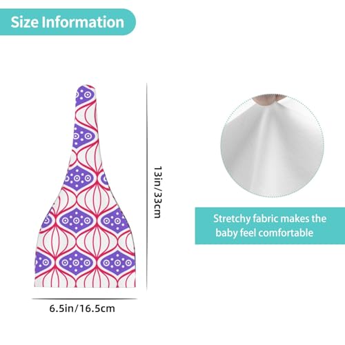 Newborn Baby Hat, Chinese Style Print Soft Top Knot Beanie Cap, Cute Baby Headwear for 0-6 Months Black4