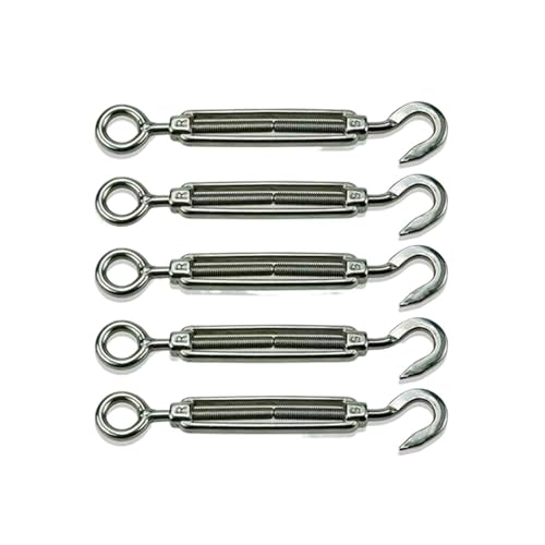 Tornillo Tensor de Cuerpo Abierto de Acero Inoxidable 304 Ojal-Gancho M4 para Cable de Alambre 1 pieza miniatura 1