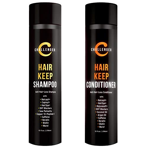 Challenger Hair Keep Shampoo & Conditioner, 2X 10 Oz Bottles | Hair Growth Combo | DHT Blockers| w/Baicapil, Capixil, Rejuvasoft, HairSpa | Caffeine, Biotin, Argan Oil, Coconut Oil & more!