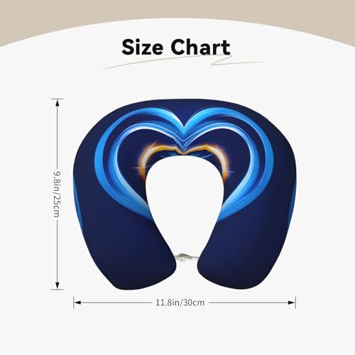 Almohada de viaje con diseño de corazón azul miniatura 5